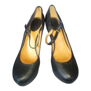 Frye Women's Liz Black Elegant  Leather Stilleto Mary Jane Platform Heels 7.5M